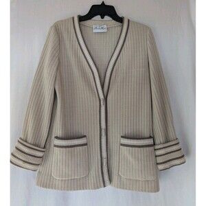 Vintage  Butte Knit Sweater Cardigan M/L ? Jacket Beige